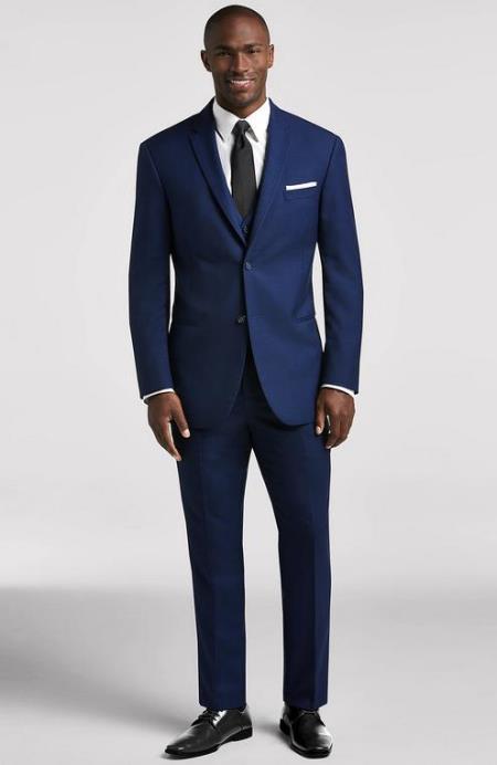 Men's Electric Blue Imported Suit Blue / 48 Long Jacket