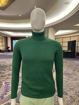 Mens Classic Emerald Green Turtleneck Sweater – Slim Fit Knit Pullover - Image 6
