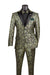 Emerald Green and Gold Floral Tuxedo Suit for Men Perfect Prom or Wedding Suit