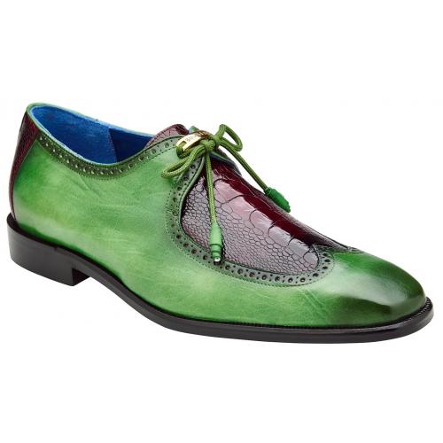 Belvedere Etore Emerald Green & Wine Ostrich Leg Leather Dress Shoes Men's Italian Calfskin MensUSA Belvedere Etore Emerald Green & Wine Ostrich Leg Leather Dress Shoes Men's Italian Calfskin MensUSA