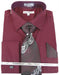 Mens Fashion Dress Shirts And Ties Burgundy Colorful Men'S Dress Shirt