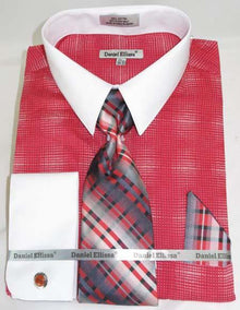 Mens Fashion Dress Shirts And Ties Coral Red Colorful Men'S Dress Shirt