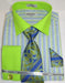 Mens Fashion Dress Shirts And Ties Green Lime Multi Colorful Men'S Dress Shirt