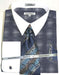 Mens Fashion Dress Shirts And Ties Navy Blue Colorful Men'S Dress Shirt