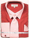 Mens Fashion Dress Shirts and Ties Brick Red Dress Shirt and Tie Set