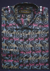 Multi-Color thick collared cuffs Fancy Polyester Dress Shirt