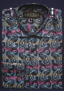 Multi-Color thick collared cuffs Fancy Polyester Dress Shirt