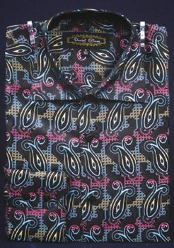 Multi-Color thick collared cuffs Fancy Polyester Dress Shirt