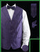 Men's 4 Piece Groomsmen Dress Tuxedo Wedding Vest ~ Waistcoat ~ Waist coat  Set (Bow Tie, Neck Tie, Hanky) - Lapelled Groomsmen Vest ~ Waistcoat ~ Waist coat  Purple  - Men's Neck Ties - Mens Dress Tie - Trendy Mens Ties