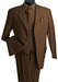 Men's 3 Piece Vested 3 Buttons Brown Three Piece Suit Side Vent Pleated Pants