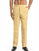 Men'S Dress Pants Trousers Flat Front Slacks Light Yellow - Banana