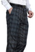 Mens Flat Front Pants - Plaid Pants - Slim Fit Pants - Windowpane Pant - Charcoal