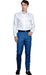 Mens Flat Front Pants - Plaid Pants - Slim Fit Pants - Windowpane Pant - Indigo