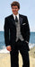 Mens Black 100% Wool Tuxedo Three Buttons Style With Pleated Pants