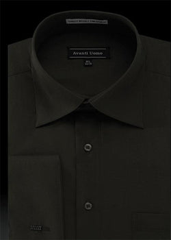 Men's Black One Button Silk knot cuff link Dress Shirt