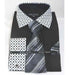 Solid Body With Poka-A-Dot Collar Black French Cuff Men'S Dress Shirt