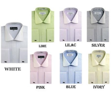 Striped French Cuff Multi-Color Men'S Dress Shirt