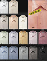 Fratello French Cuff Sage and Red - Herringbone Tweed Stripe Big and Tall Sizes 18 19 20 21 22 Inch Men's Dress Shirt Neck