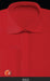 Red rounded cuff link with Solid Pleated Londoner Collar Cotton/poly Men's Dress Shirt