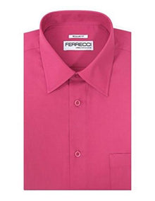 Designer Brand Classic Regular Fit Cotton Blend Fuchsia Barrel Cuffs Pink Color Men's Dress Shirt