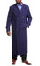 Men's Full Length Overcoat Navy Blue Wool Double Breasted Overcoat