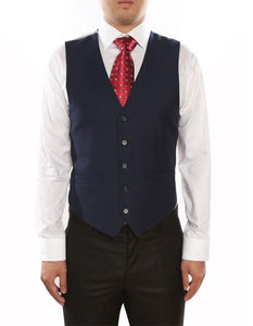 Men's Classic Fit 5 Button Fully Lined Dark Navy Vest
