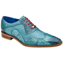 Belvedere Roberto Men's Genuine Alligator Antique Aqua Oxford Wingtips