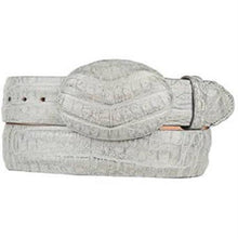 Men's Gray Caiman Belly Skin Western Style Belt