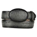 Men's Burnished Gray Original Ostrich Full Quill Skin Western Style Belt