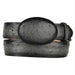 Men's Burnished Gray Original Ostrich Full Quill Skin Western Style Belt
