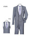 Men's Gray Plaid ~ Windowpane Notch Label Vested Suit