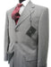 Collezinai MEN SUIT~150'S WOOL~LIGHT GRAY Shark Skin Three Buttons Style Suit