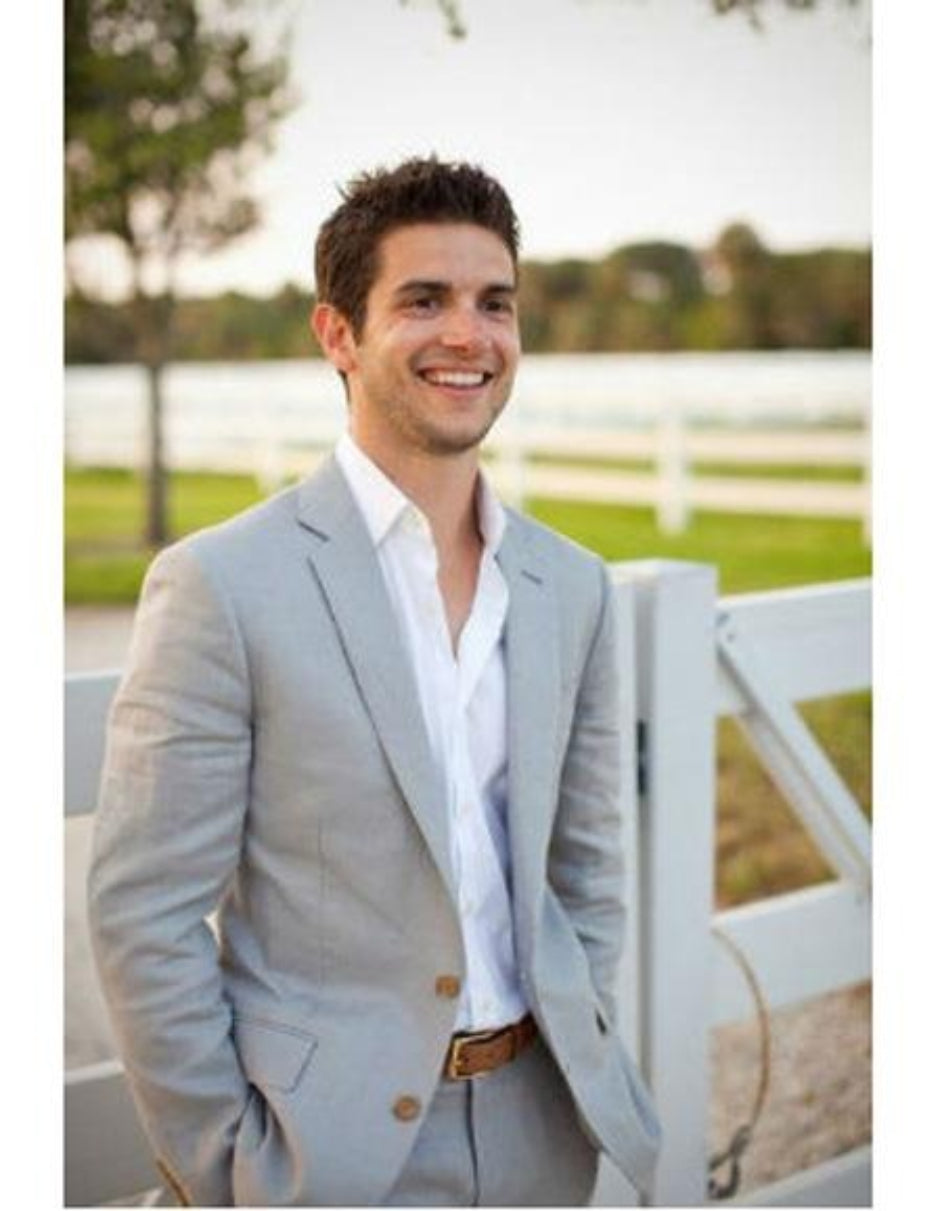Men's Gray Two Buttons Beach Wedding Attires Menswear Suit