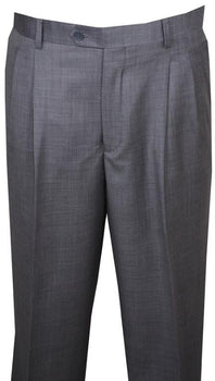 Long Rise Big Leg Slack Dress Pants Light Gray Wool Wide Leg Pants Pleated Baggy Dress Trousers unhemmed unfinished bottom