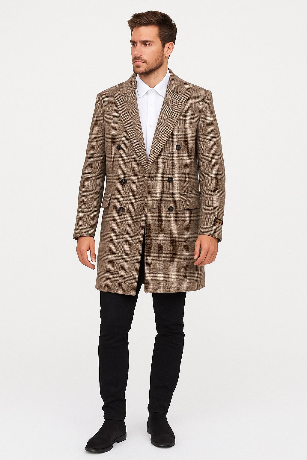 Checkered Overcoat for Men