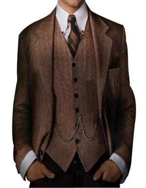 Men's Great Gatsby Vested Men's Clothing Costumes Suit Costume Outfit Male Attire For Men Slim Fitted