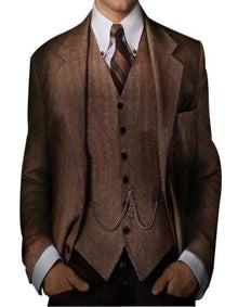 Men's Great Gatsby Vested Men's Clothing Costumes Suit Costume Outfit Male Attire For Men Slim Fitted