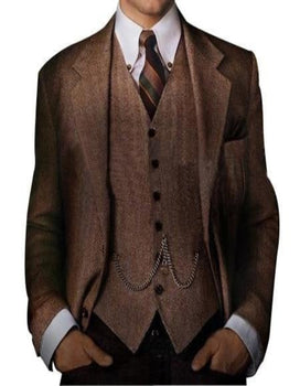 Men's Great Gatsby Vested Men's Clothing Costumes Suit Costumes Outfit Male Attire For Men Slim Fitted