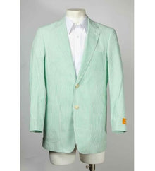 Mens Green Blazer Seersucker Sear sucker suit 2 Button Notch