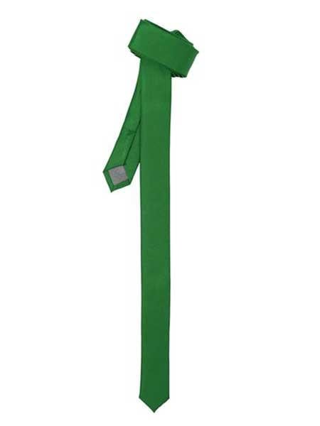 Shiny Fashionable Super Skinny Fully Lined Slim NeckTie Green-Men's Neck Ties - Mens Dress Tie - Trendy Mens Ties
