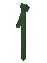Forest ~ Hunter Green Super Skinny Polyester Satine Fabric Slim Fully Lined Tie-Men's Neck Ties - Mens Dress Tie - Trendy Mens Ties