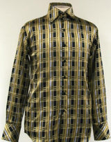 Fancy Polyester Fashion Shirt With Button Cuff Olive Green Men'S Dress Shirt Night Club Outfit Guys Wear For Men Clothing Fashion