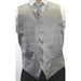 Men's Two-tone Grey 4-Piece Men's Vest Set Also available in Big and Tall Sizes