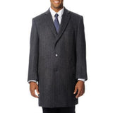 Men's Dress Coat 'Ram' Grey Blend Herringbone Men's Car coat Overcoat ~ Long Men's Dress Topcoat - Winter coat Tweed houndstooth checkered Pattern