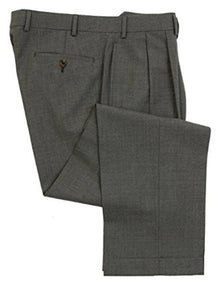 Medium Grey Double-Reverse Pleated Lined To The Knee Dress Pants Slacks
