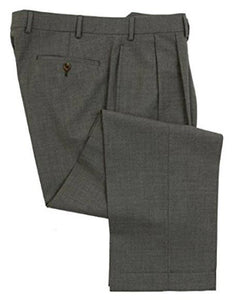 Medium Grey Double-Reverse Pleated Lined To The Knee Dress Pants Slacks