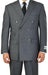 Men's Grey Double Breasted Suits 6 Button Classic Fit Suit