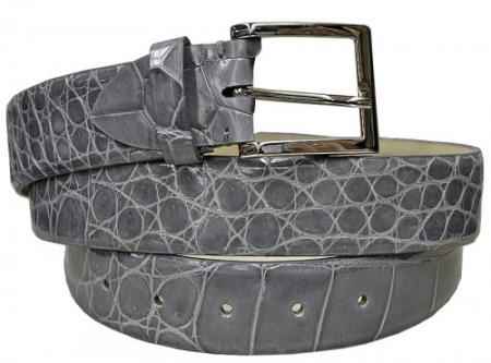 Real Authentic Skin Grey All-Over Genuine World Best Alligator ~ Gator Skin Belt