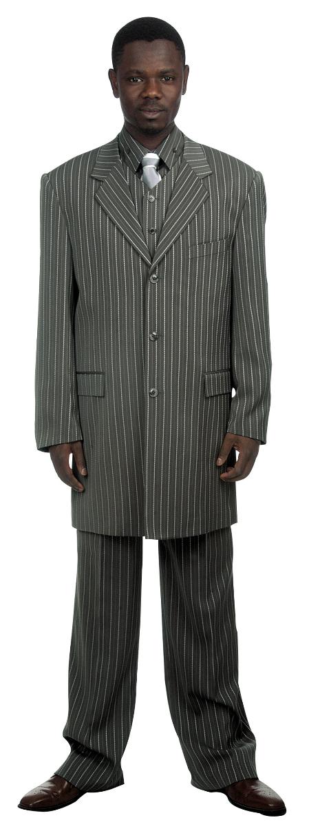 Men's Wide Lapel  Gray Zoot Suit main image 0