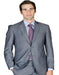 Men's Slim Fit Grey Stripe ~ Pinstripe Wool Blend Suit